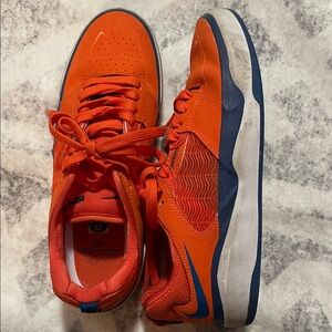 Nike Bright Orange Sneakers with Blue Trim